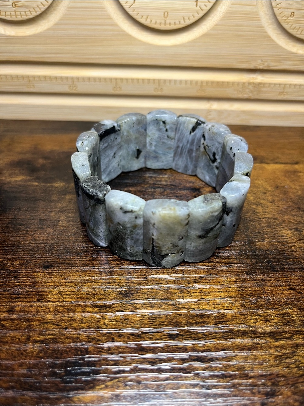 ✨ Natural Labradorite Slab Bracelet | Flash Labradorite Stretch - Picture 9 of 9